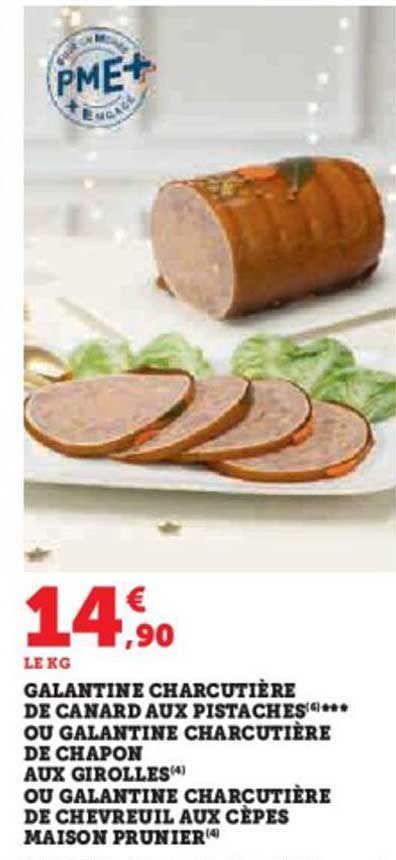 Galantine Charcutière De Canard Aux Pistaches Ou Galantine Charcutière De Chapon Aux Girolles Ou Galantine Charcutière De Chevreuil Aux Cèpes Maison Prunier