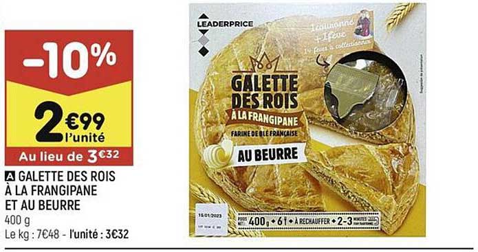 galette des rois à la frangipane et au beurre