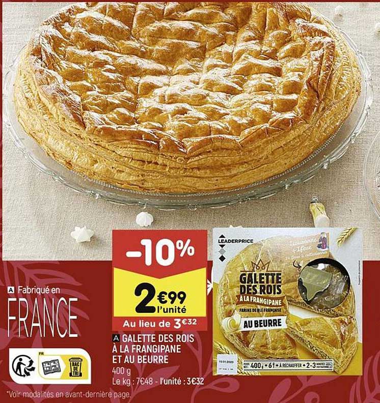galette des rois à la frangipane et au beurre