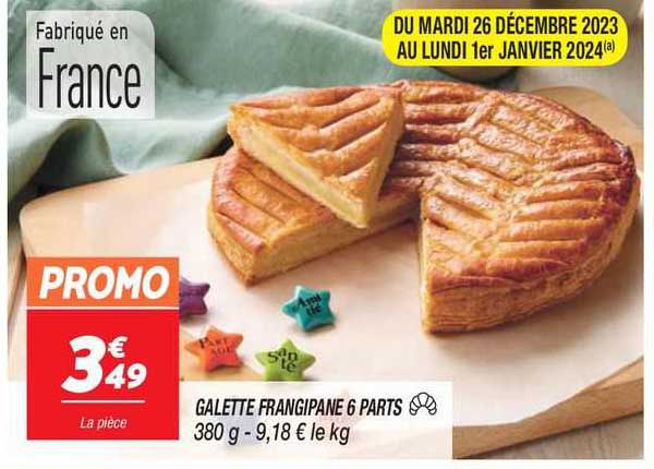 galette frangipane 6 parts