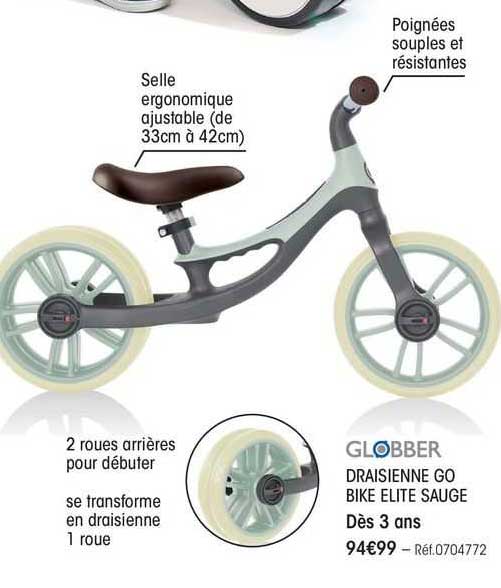 globber draisienne go bike elite sauge