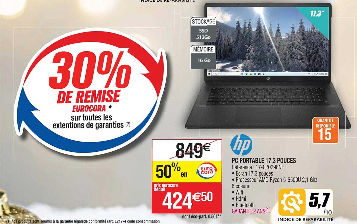 hp pc portable 17.3 pouces