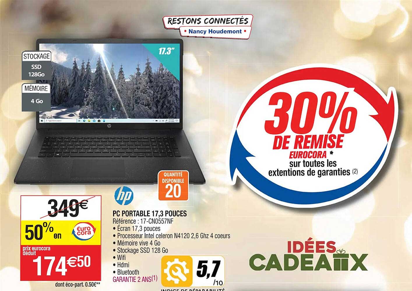 hp  pc portable 17.3 pouces