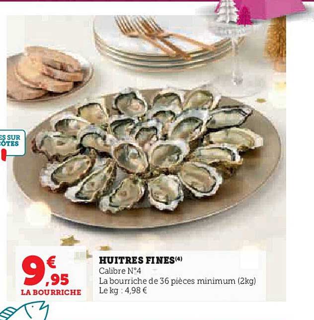 huîtres fines calibre n°4