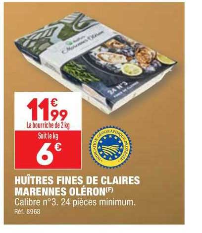 huîtres fines de claires marennes oléron