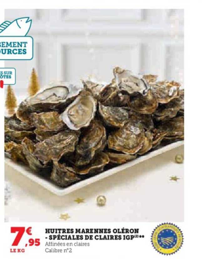 huîtres marennes oléron - spéciales de claires igp