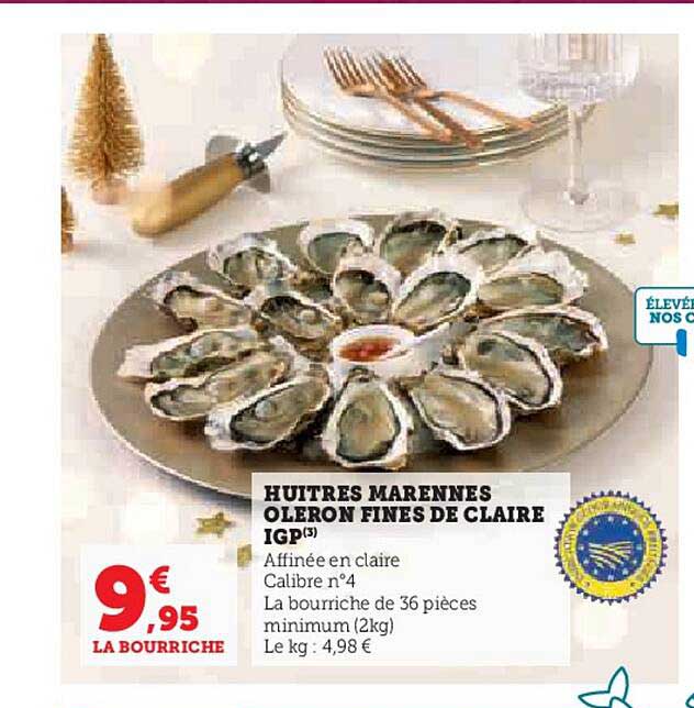 huîtres marennes oleron fines de claire igp
