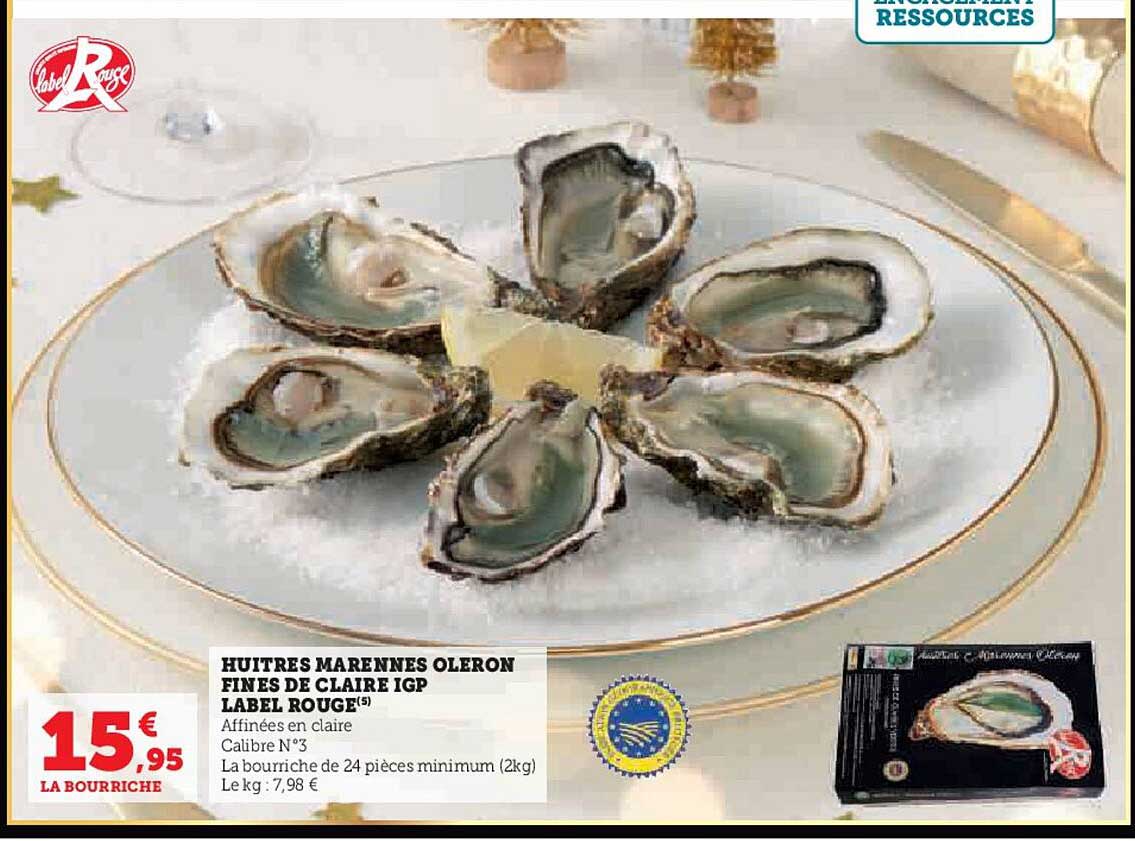 huitres marennes oleron fines de claire igp label rouge