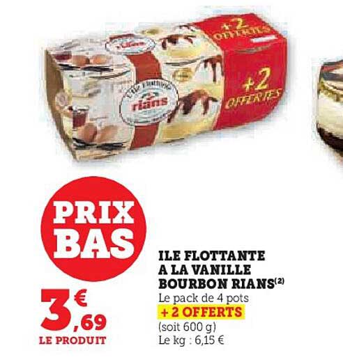 île flottante à la vanille bourbon rians