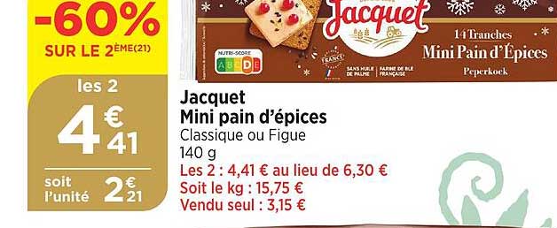 Jacquet Mini Pain D'épices
