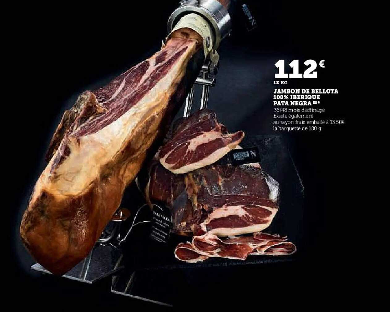 jambon de bellota 100% iberique pata negra