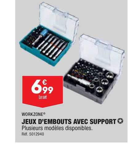 jeux d'embouts avec supports workzone