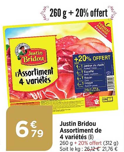 justin bridou assortiment de 4 variétés