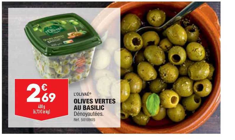 L'olivaé Olives Vertes Au Basilic