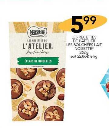 les recettes de l'atelier les bouchées lait noisette