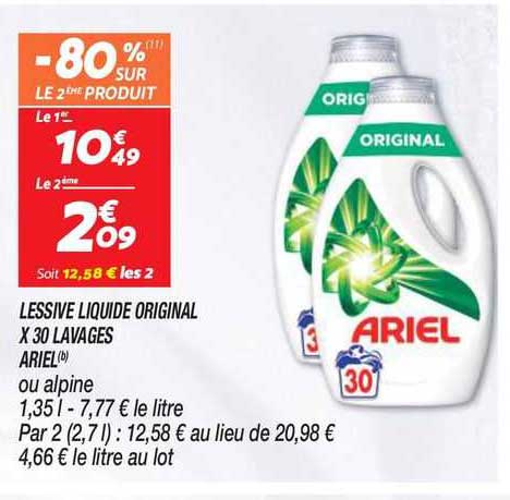 lessive liquide original x 30 lavages ariel