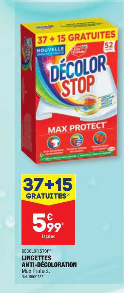 lingettes anti-décoloration décolorstop