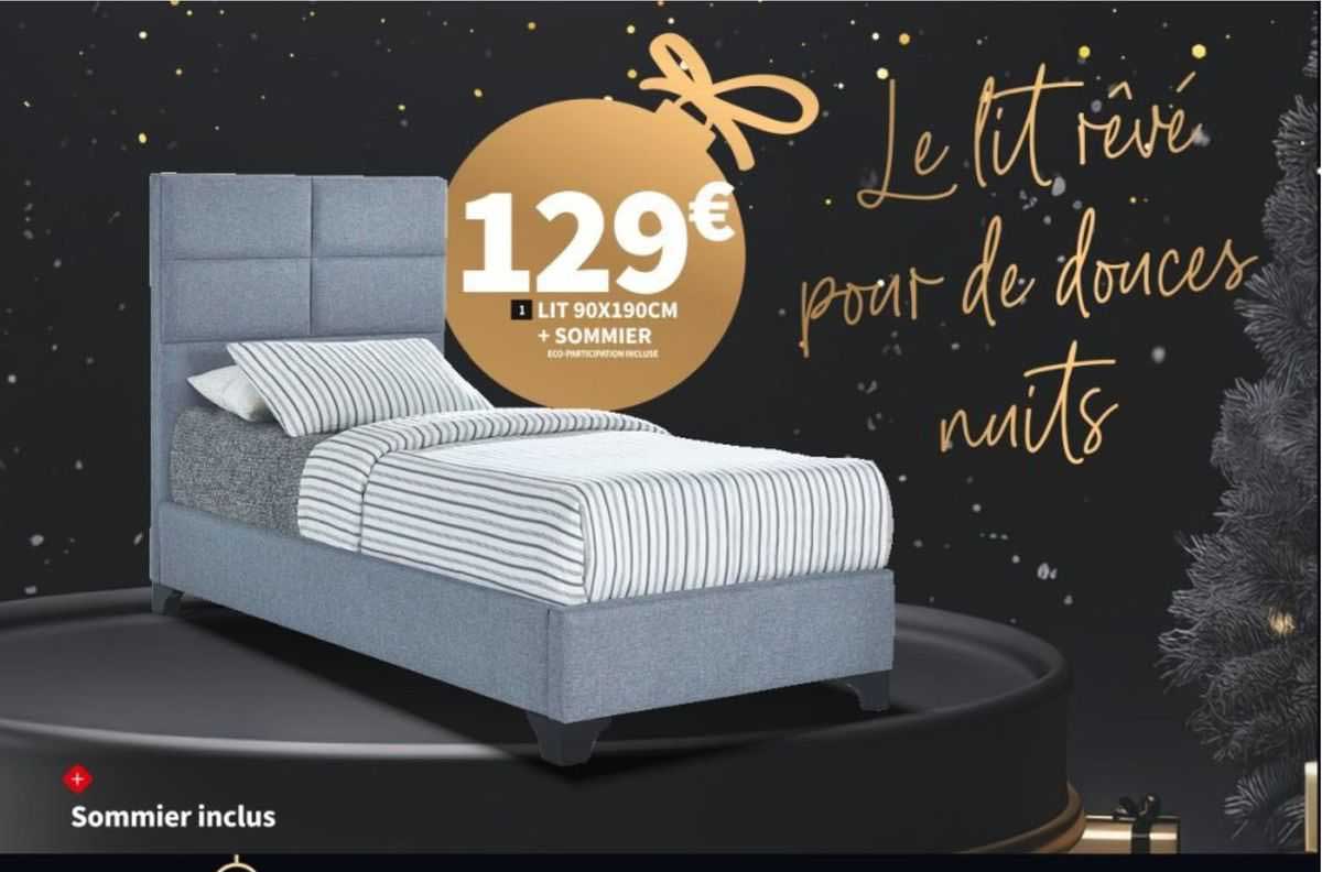 lit 90x190cm + sommier