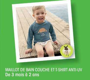 maillot de bain couche et t-shirt anti-uv