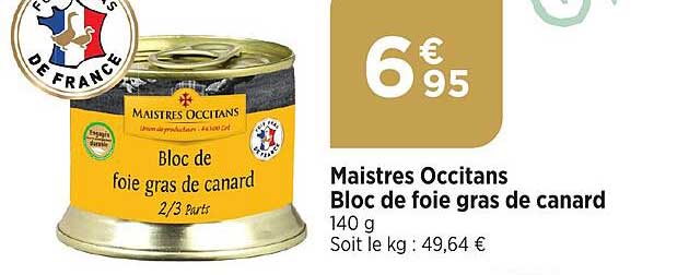 Maistres Occitans Bloc De Foie Gras De Canard