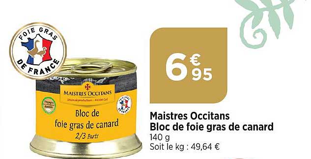 maistres occitans bloc de foie gras de canard