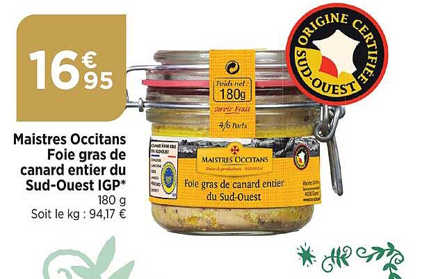 maistres occitans foie gras de canard entier du sut-ouest igp