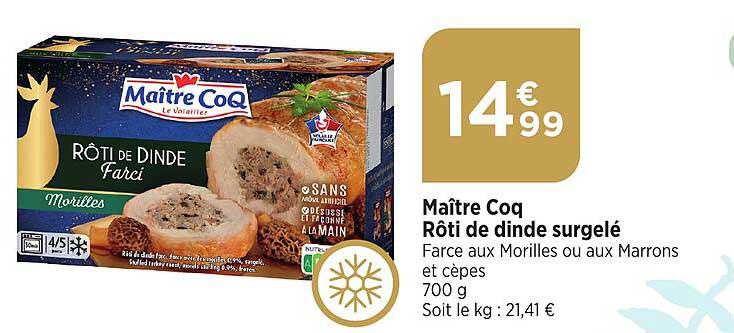 maître coq rôti de dinde surgelé
