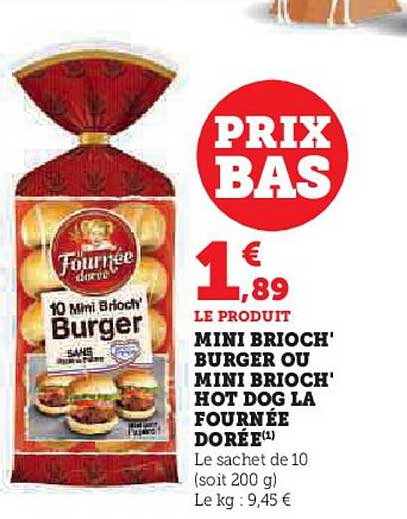 mini brioche burger ou mini brioch hot dog la fournee doree