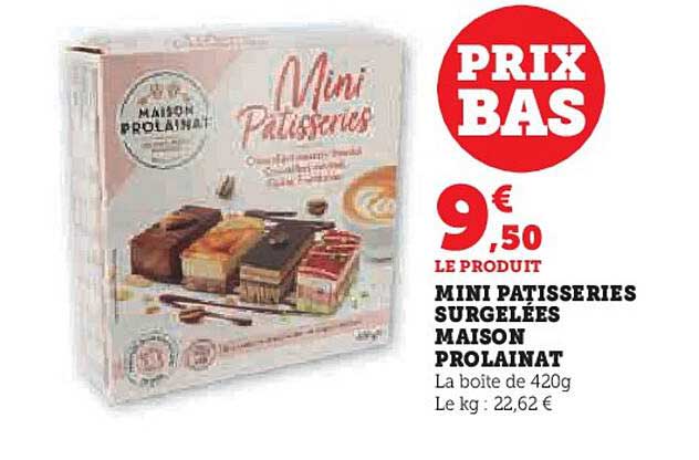 mini patisseries surgelées maison prolainat