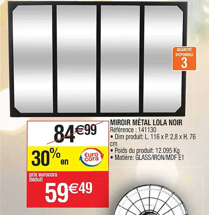 Miroir Métal Lola Noir