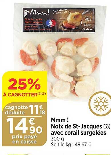 mmm! noix de st-jacques avec corail surgelées