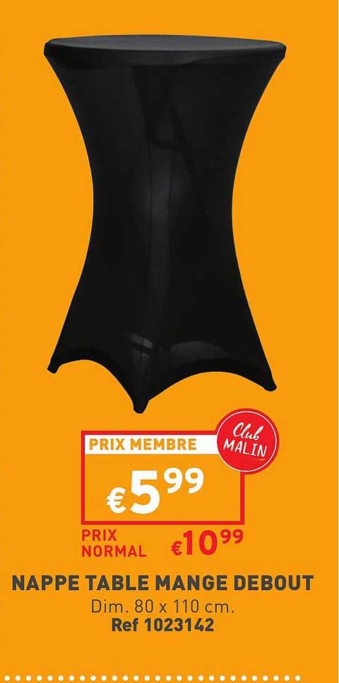 nappe table mange debout