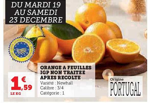 orange a feuilles igp non traitee apres recolte