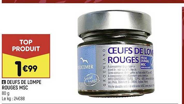 œufs de lompe rouges msc