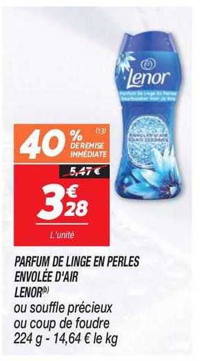 parfum de linge en perles envolée d'air lenor