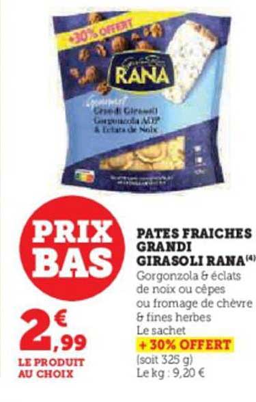 pates fraiches grandi girasoli rana