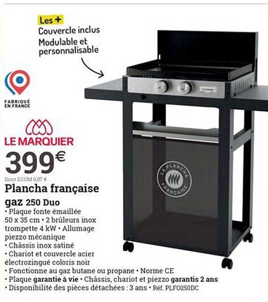 Plancha Française Gaz 250 Duo Le Marquier