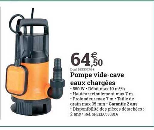 pompe vide-cave eaux chargées