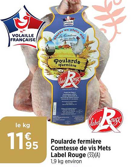 poularde fermière comtesse de vis mets label rouge