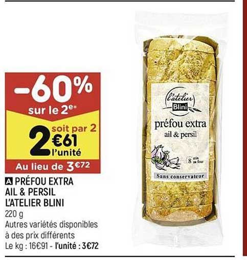 préfou extra ail & persil l'atelier blini