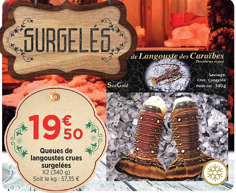 Queues De Langoustes Crues Surgelées