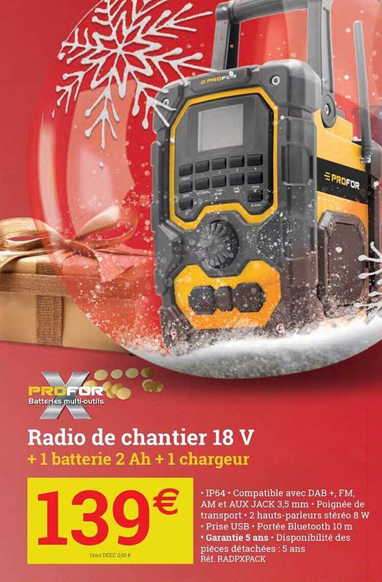 radio de chantier 18 v profor
