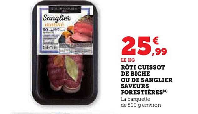 rôti cuissot de biche ou de sanglier saveurs forestières