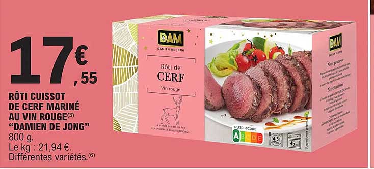 rôti  cuissot de cerf mariné au vin rouge "damien de jong"