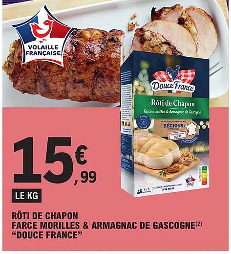 rôti de chapon farce morilles & armagnac de gascogne "douce france"