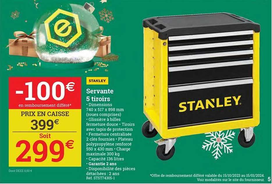 Servante 5 Tiroirs Stanley