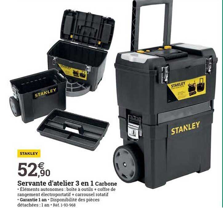 servante d'atelier 3 en 1 carbone stanley