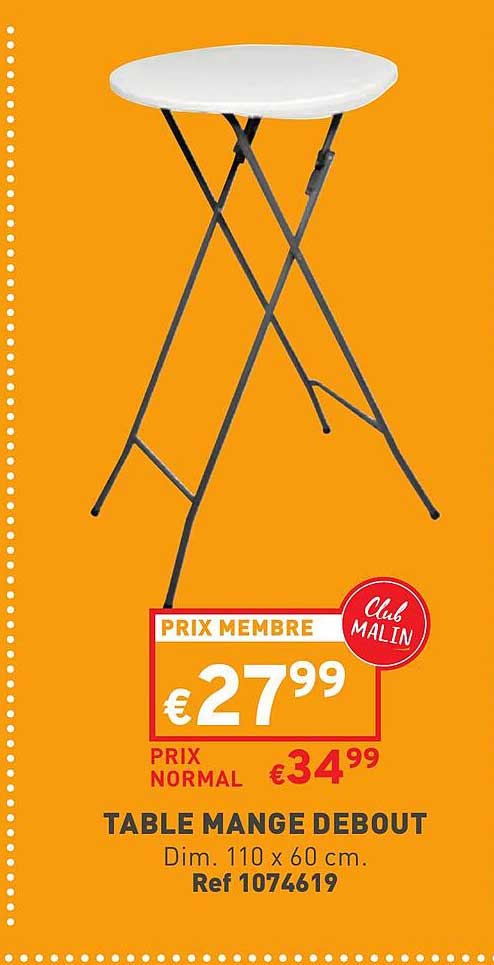 table mange debout
