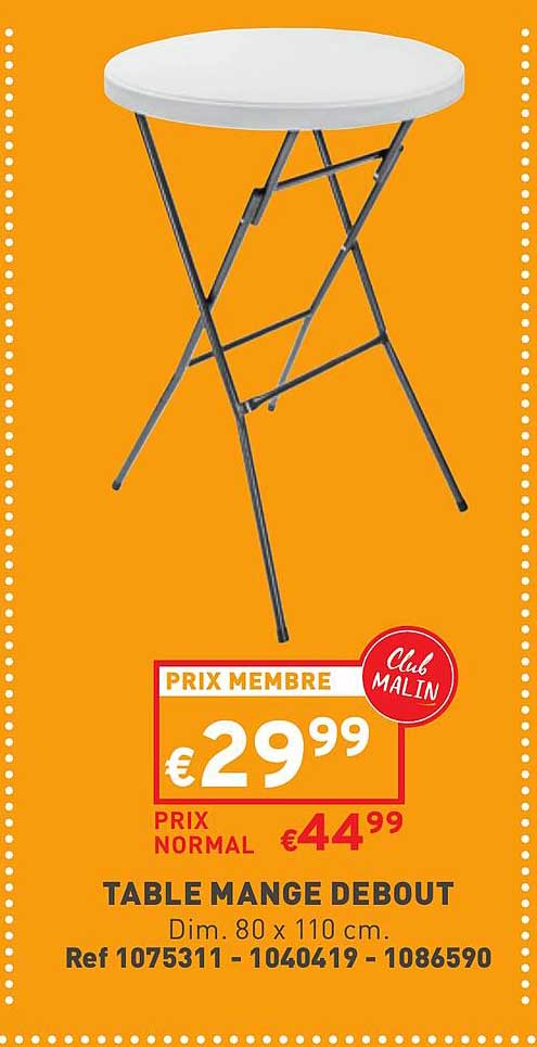 table mange debout