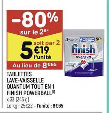 tablettes lave-vaisselle quantum tout en 1 finish powerball
